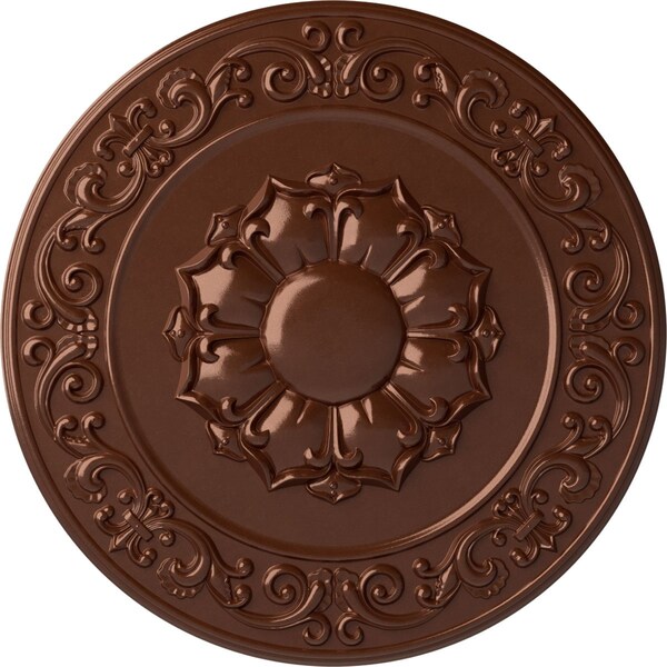 Ekena Millwork Sydney Ceiling Medallion (Fits Canopies up to 5 3/4"), Hand-Painted Copper Penny, 27 3/4"OD x 2"P CM27SYCPS - main